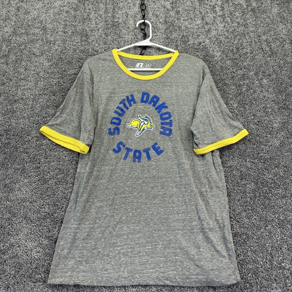 South Dakota State Jackrabbits Shirt Mens Large Gray NCAA Russell Athletic Tee
